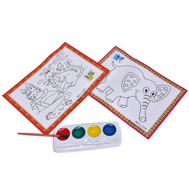 640x640 4 Colors Diy Watercolor Painting Set Kids Educational Drawing Toy