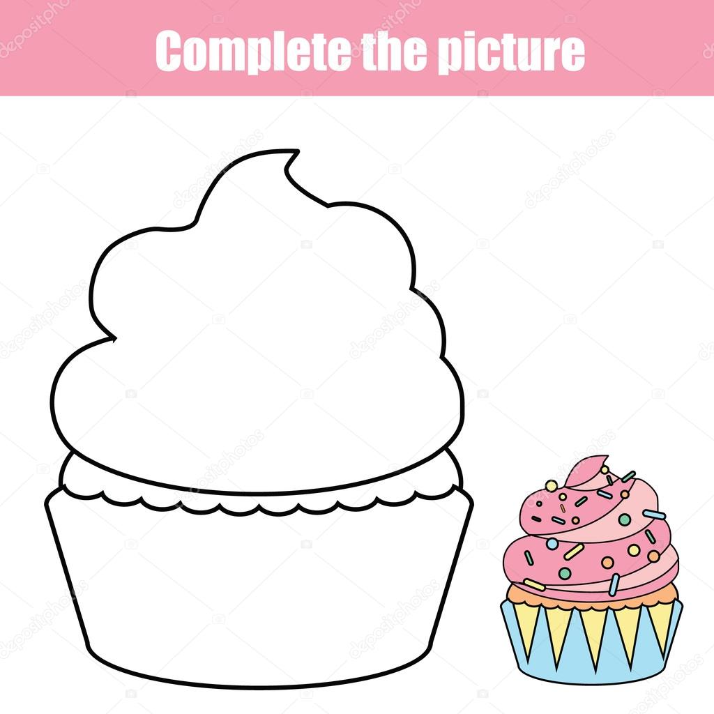 1024x1024 Complete The Picture Children Educational Drawing Game. Coloring