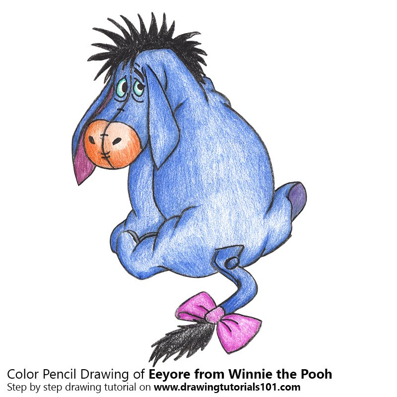 800x800 Eeyore From Winnie The Pooh Colored Pencils