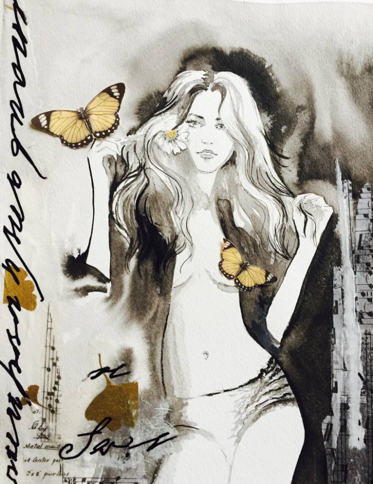 770x998 Saatchi Art Butterfly Effect Drawing By Lana Moes