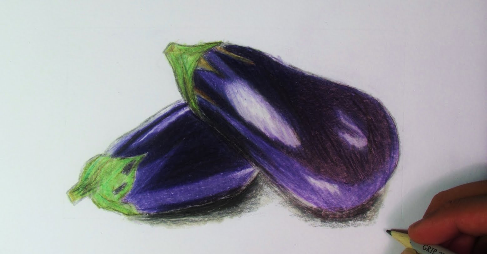 1558x815 Realistic Eggplant (Speed Drawing)
