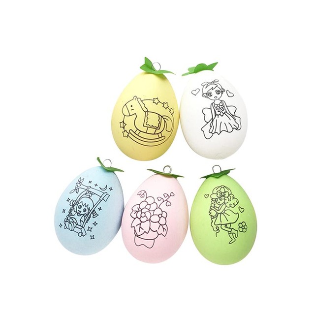 640x640 Funny Wooden Diy Hand Painted Colorful Eggs Drawing Decorations