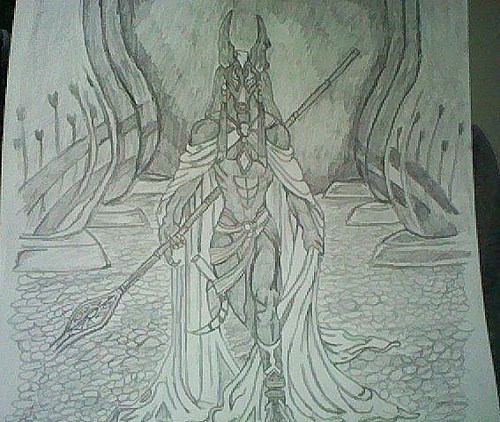 500x422 Drawing Images Egyptian God Anubis Hand Drawn Wallpaper