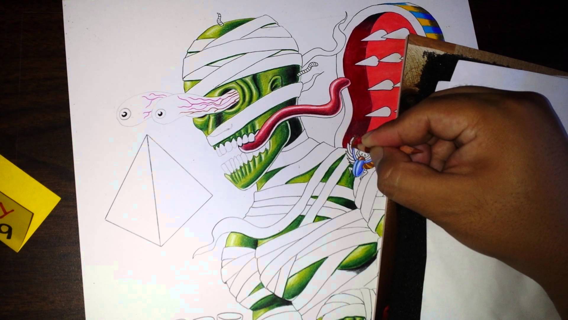 1920x1080 How To Draw An Egyptian Mummy In A Racecar Fineart