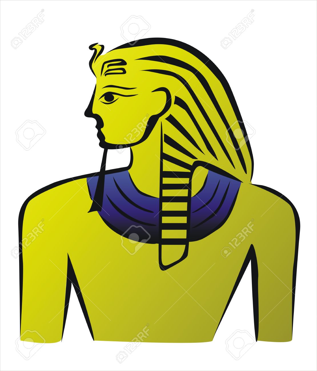 1110x1300 Drawing Of A Golden Egyptian Pharaoh Royalty Free Cliparts