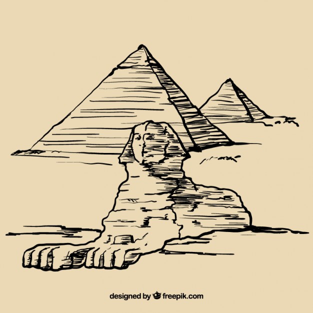 626x626 Hand Drawn Egyptian Pyramids Vector Free Download