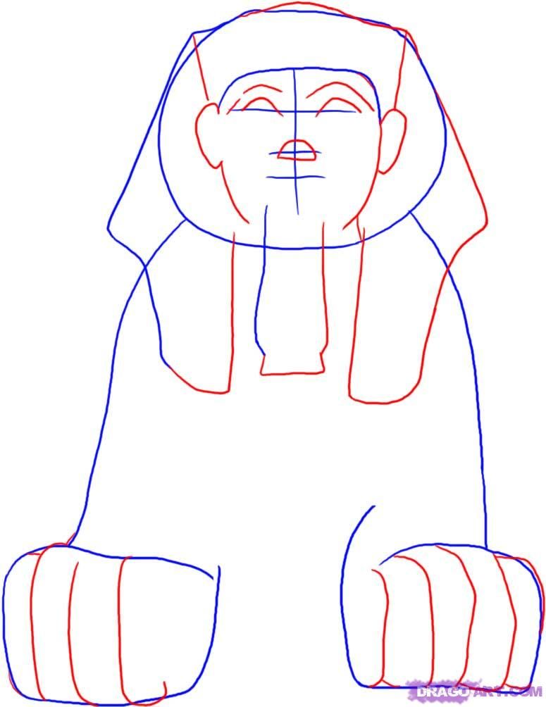 775x1004 Step 2. How To Draw An Egyptian Sphinx Random Egyptian