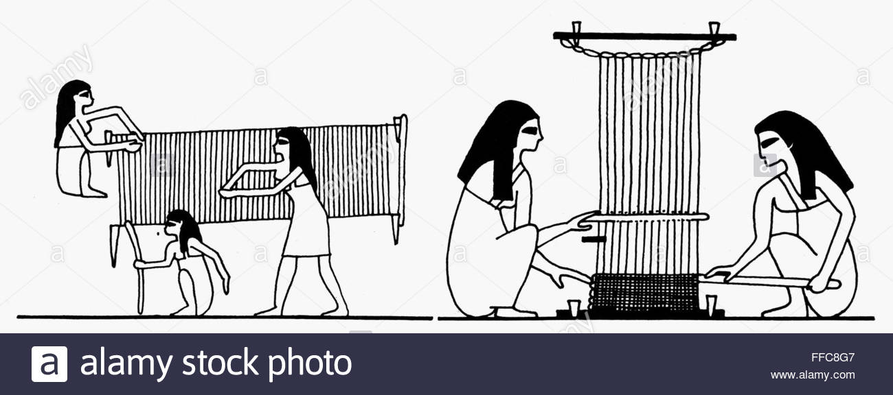 1300x576 Egyptian Looms. Nhorizontal Looms. Drawing After An Egyptian Tomb