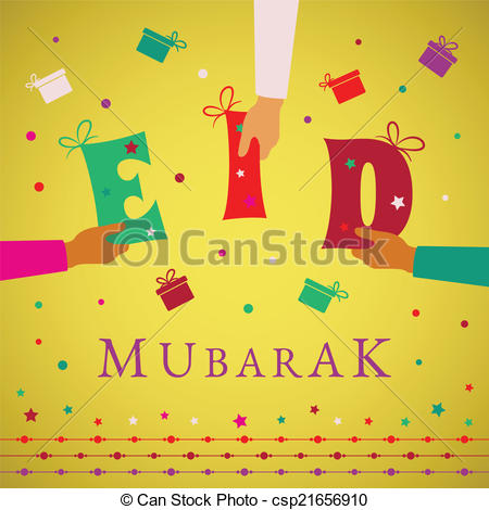 450x470 Vector Eid Mubarak Gift Card Or Package Cover For Muslim Vector
