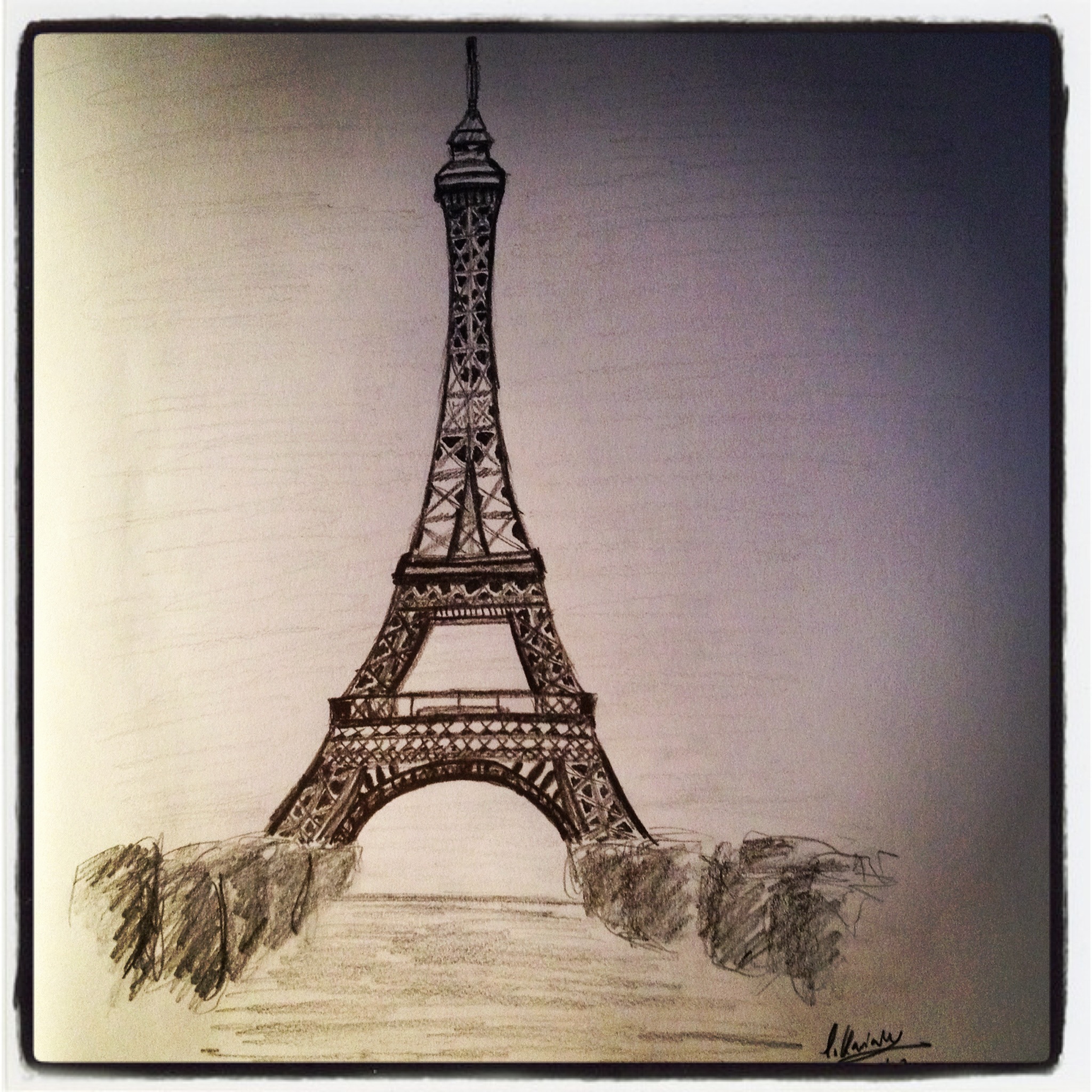 2048x2048 Eiffel Tower Drawing Feeling