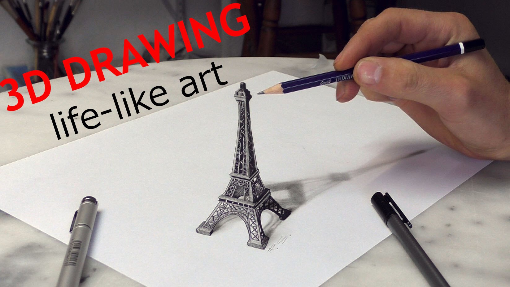 1647x927 Paris Eiffel Tower 3d Drawing Optical Illusion Paris