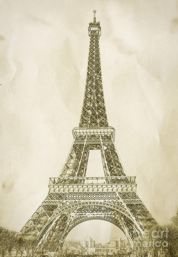 623x900 Eiffel Tower Illustration Drawing