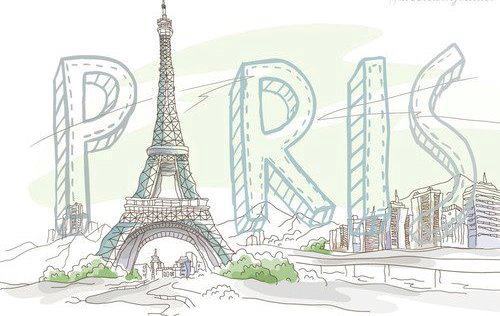 500x316 City, Cute, Drawing, Eiffel Tower