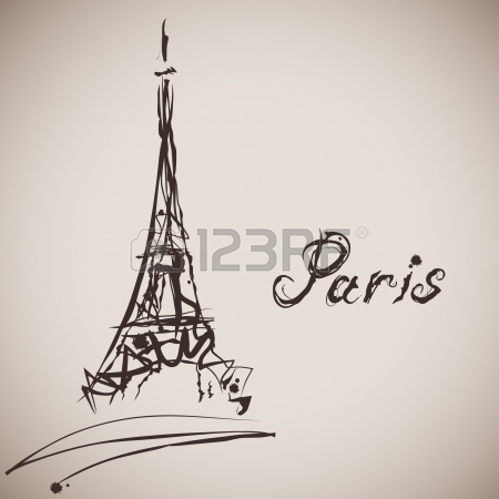 450x450 Eiffel Tower Drawn In A Simple Sketch Style Royalty Free Cliparts