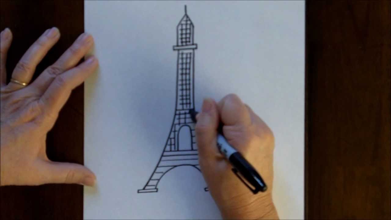 1280x720 Free Drawing Lesson How To Draw The Eiffel Tower Easy Simple