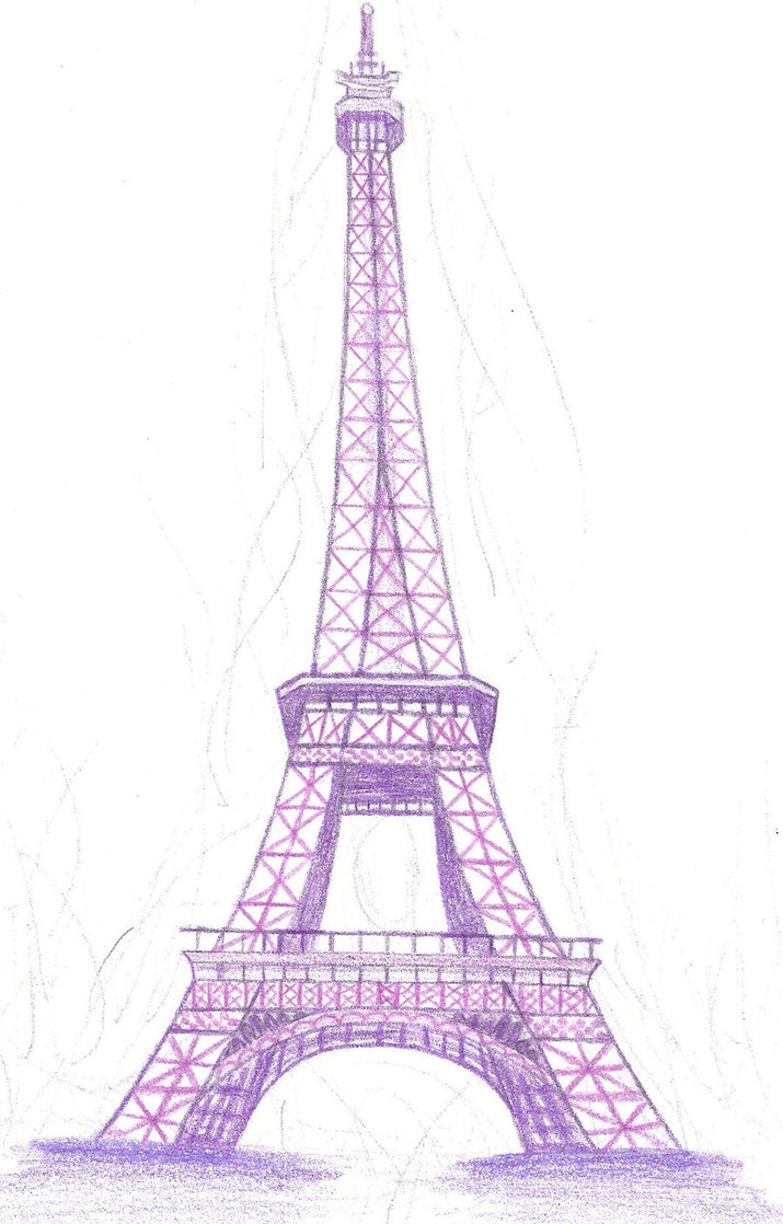 715x1118 Eiffel Tower In Purple By Doncamatica