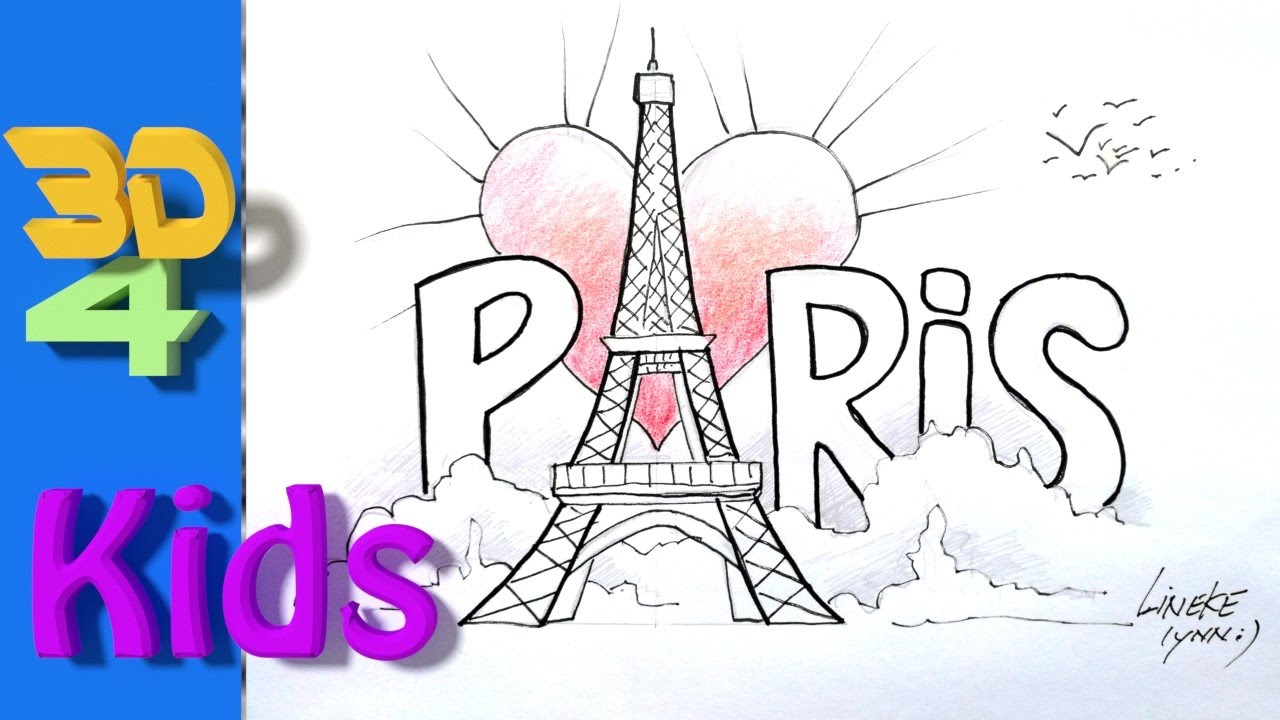 1280x720 Easy Paris Drawing How To Draw The Eiffel Tower For Kids