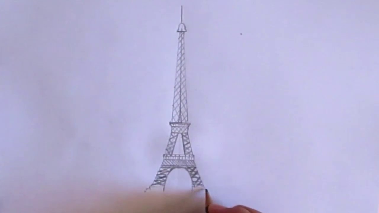 1280x720 How To Draw Eiffel Tower Paris Pencil Drawing