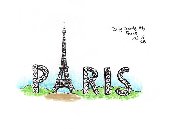 570x433 No.6 Paris Original Artwork Drawing Illustration Daily