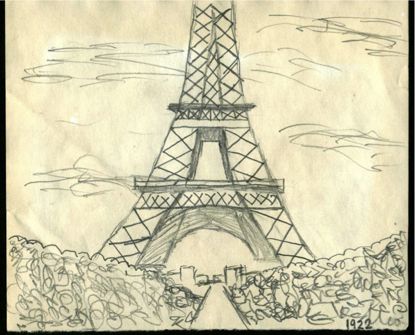851x686 Sketch Of The Eiffel Tower By Jstucker12