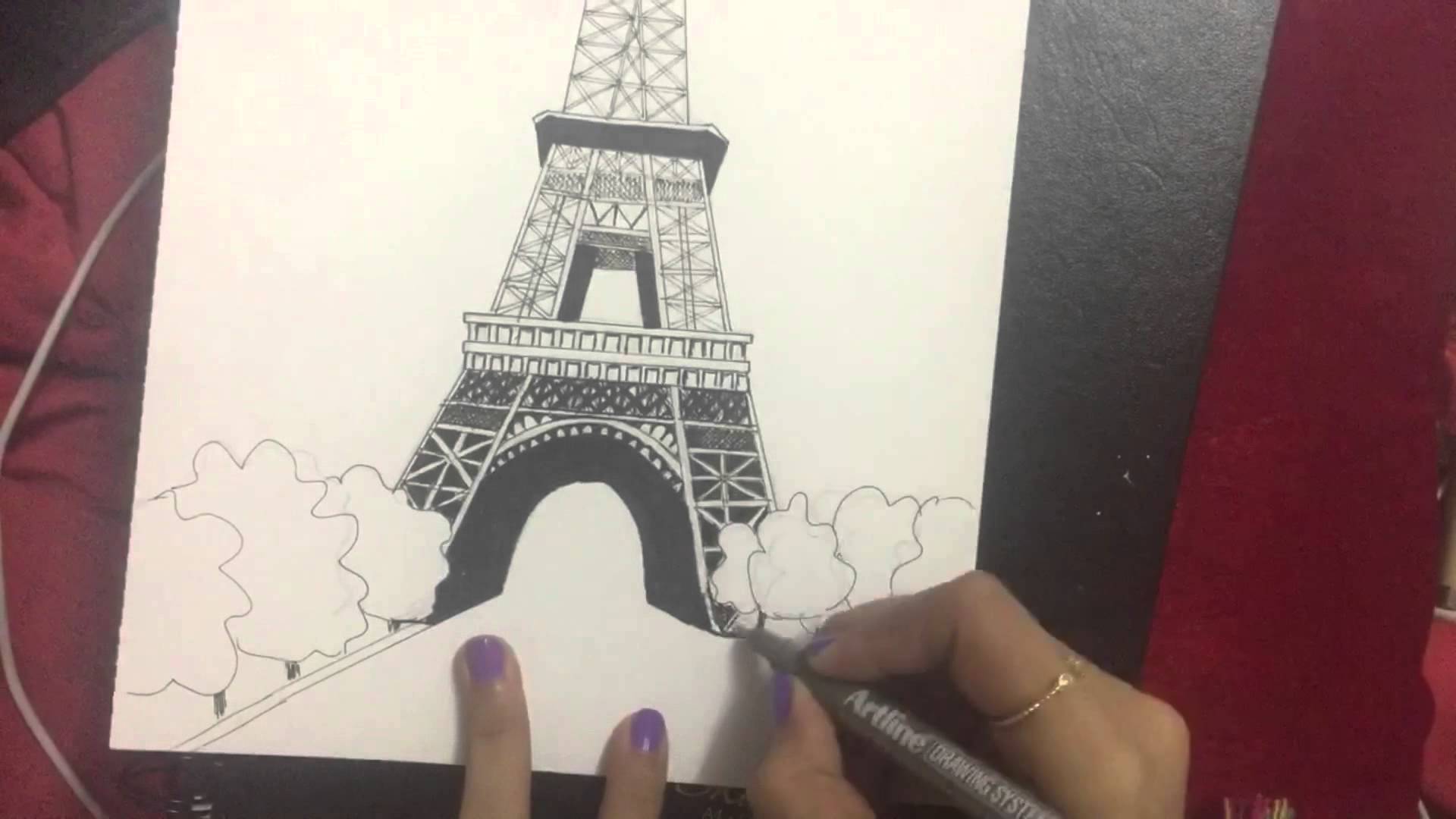 1920x1080 Super Reem, Eiffel Tower Sketch