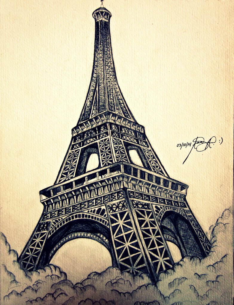 783x1021 The Eiffel Tower Sketch (1) By Lyka G. By Lykie Chan