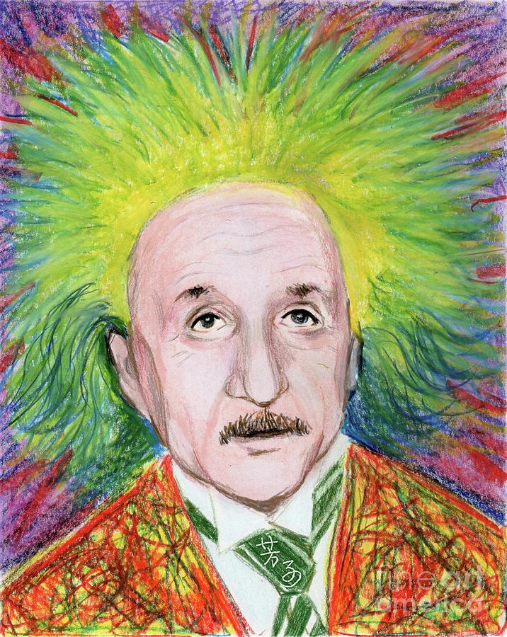 716x900 Albert Einstein Drawing By Yoshiko Mishina