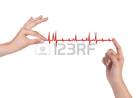 450x326 Hand Drawing Chart Electrocadiogram (Ecg) Of Ratio Heartbeat