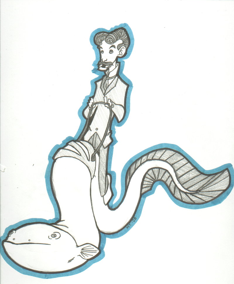 800x974 Tesla And His Electric Eel By Undeaddeviation