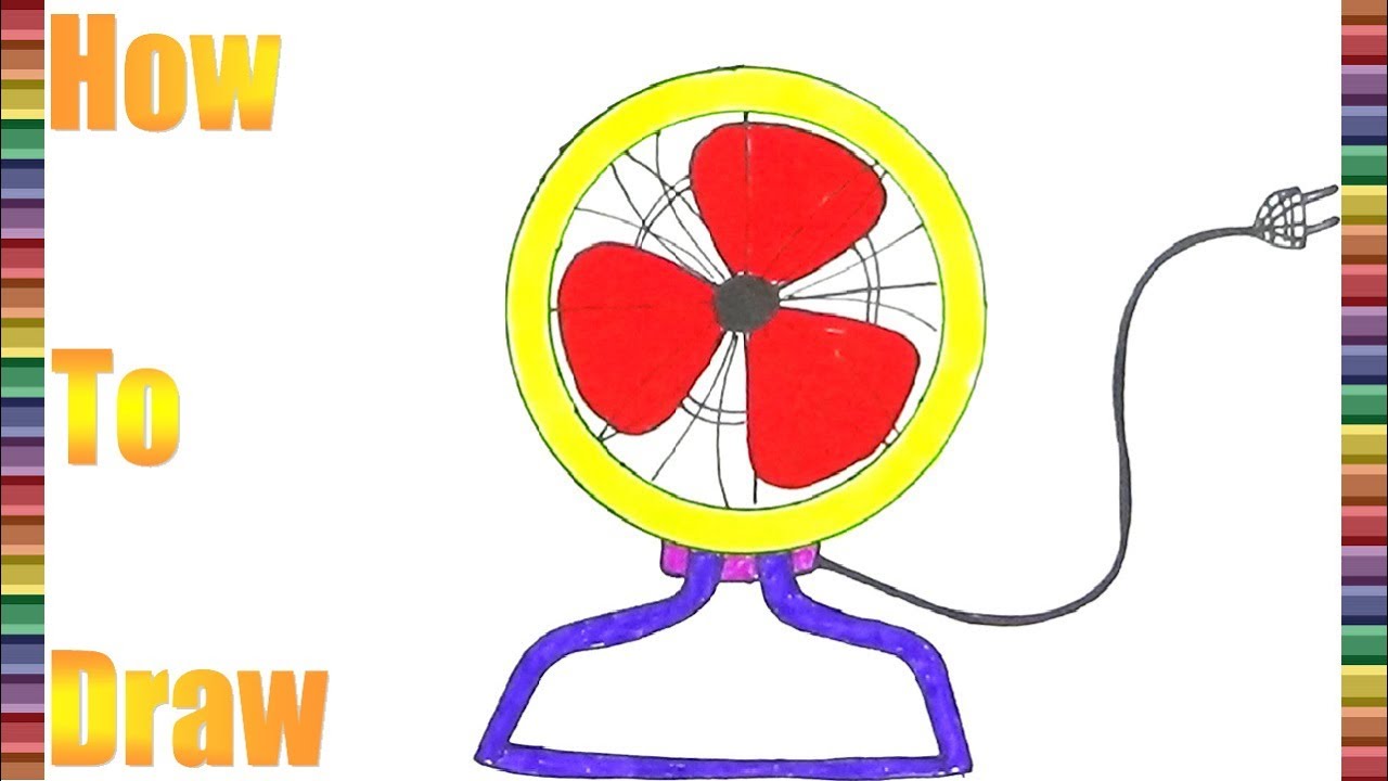 1280x720 How To Draw And Coloring The Electric Fan, Part 3 Coloring Pages