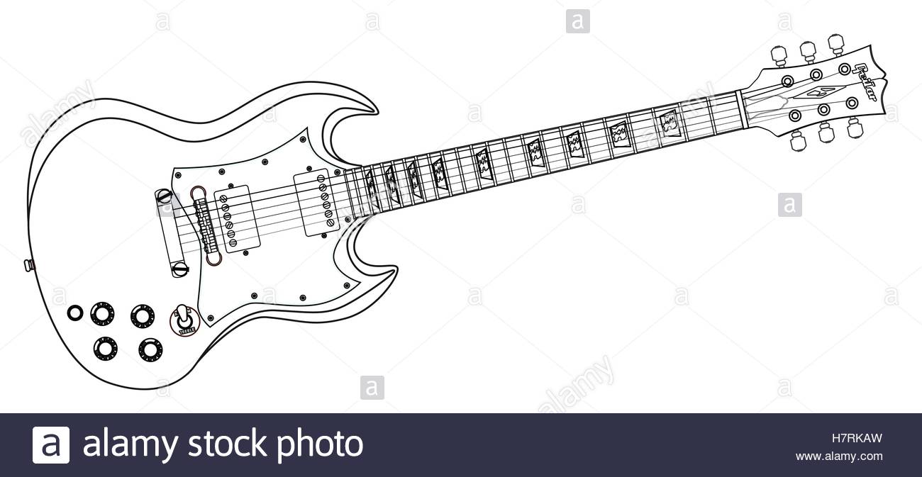 Electric Guitar Drawing at GetDrawings | Free download