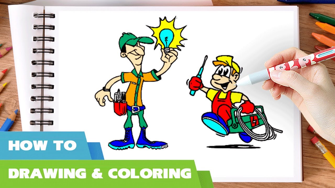 1280x720 Electrician Coloring Pages L How To Draw Electricians Colouring