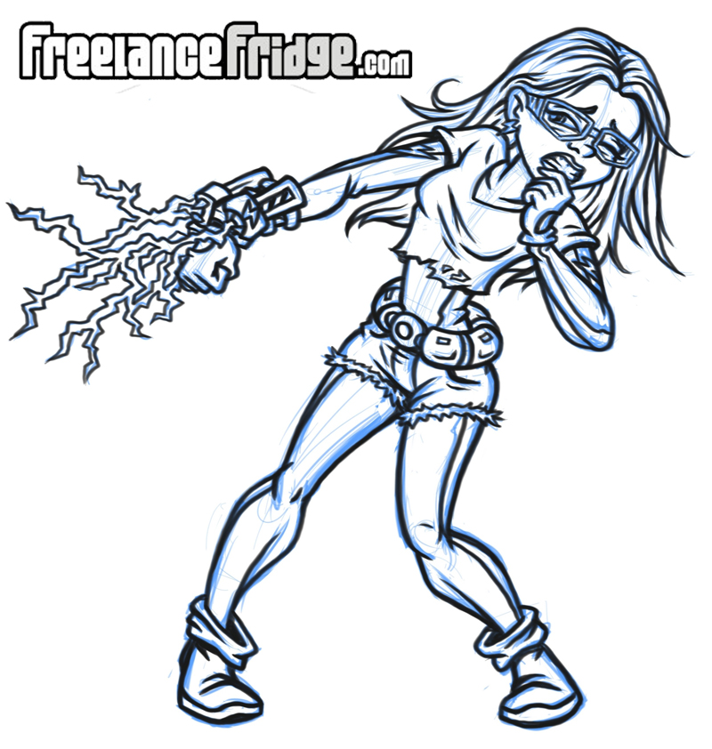 800x842 Superhero Girl With Electric Powers By Jameskoenig1