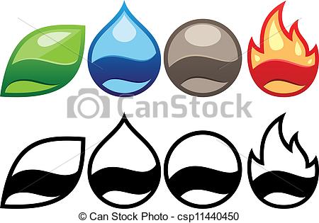 450x315 Four Elements Labels Vector Illustration Clipart Vector