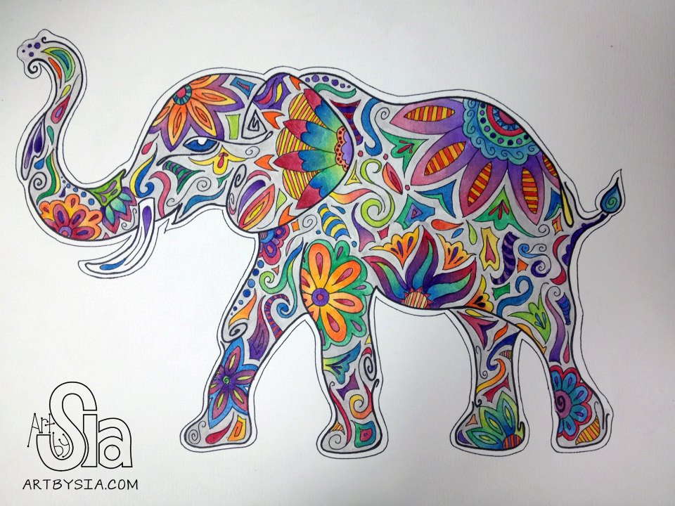 960x720 Watercolor Elephant, 2012 @ Art By Sia