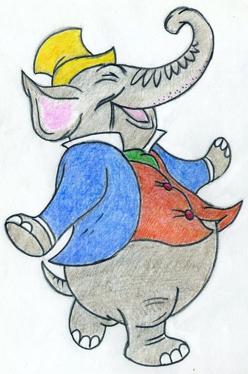 500x753 Walking Cartoon Elephant, Very Cute, Easy To Draw