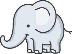 235x175 Baby Elephant Cartoon Vector Art Illustration