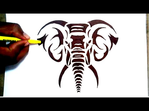 480x360 Drawing A Elephant Tribal Tattoo Desigh Style