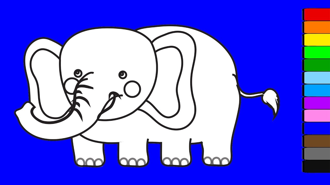 1280x720 Learn Colors For Children With Elephant Animals Coloring Pages