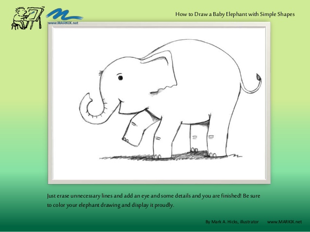 638x479 How To Draw A Baby Elephant