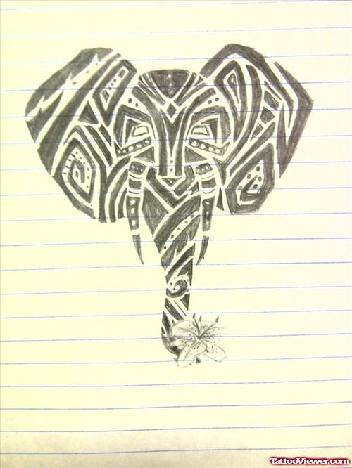 500x666 Tribal Elephant Head Tattoo Drawing Tattoo
