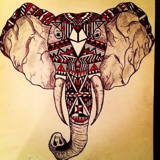 540x540 Tribal Elephant Drawing Tribal Elephant
