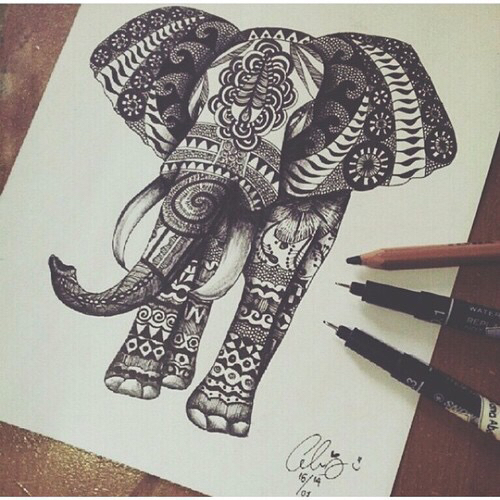 500x500 Adorable, Art, Artist, Artwork, Cute, Doodle, Drawing, Elephant