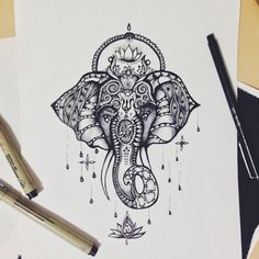 236x236 Elephant Draw Draw Tattoo, Drawings And Piercings