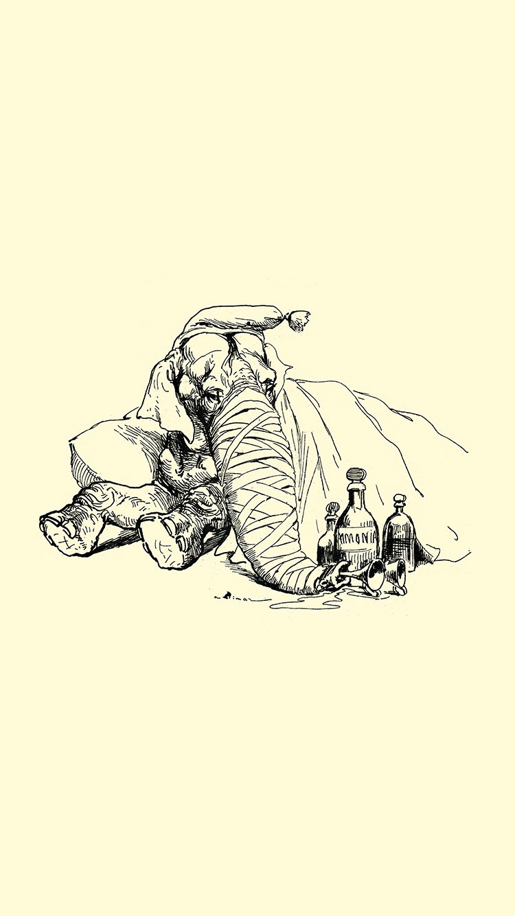 750x1334 Iphone Wallpaper At63 Elephant Drawing
