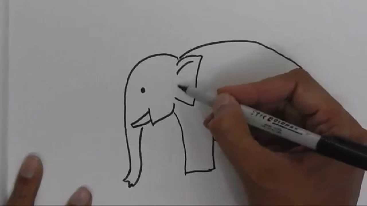 1280x720 How To Draw An Elephant For Beginners, Children In Easy Steps