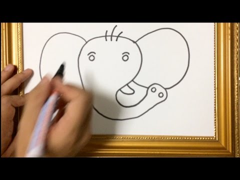 480x360 Simple Lesson How To Draw Animal Elephant Face Using Marker Pen