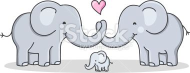 380x146 Vector Drawing Of A Elephant Family With Baby Elephant Vector