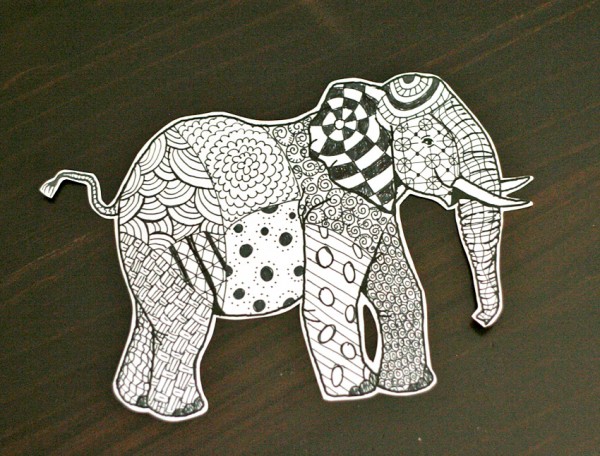 600x456 Drawing Zentangle Elephants Make And Takes