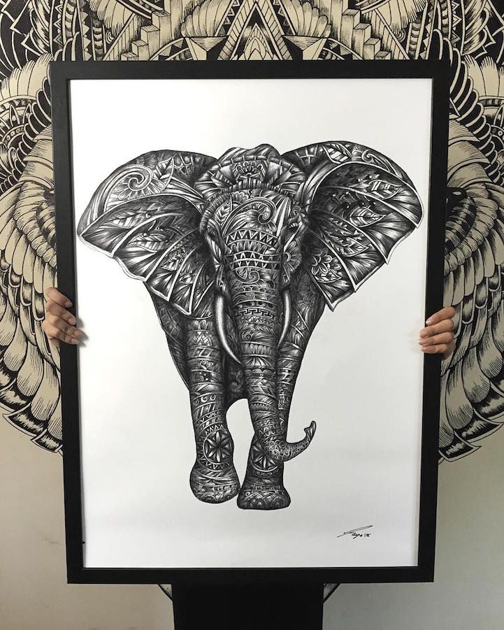 721x901 Majestic Animal Illustrations Hand Drawn With Intricately